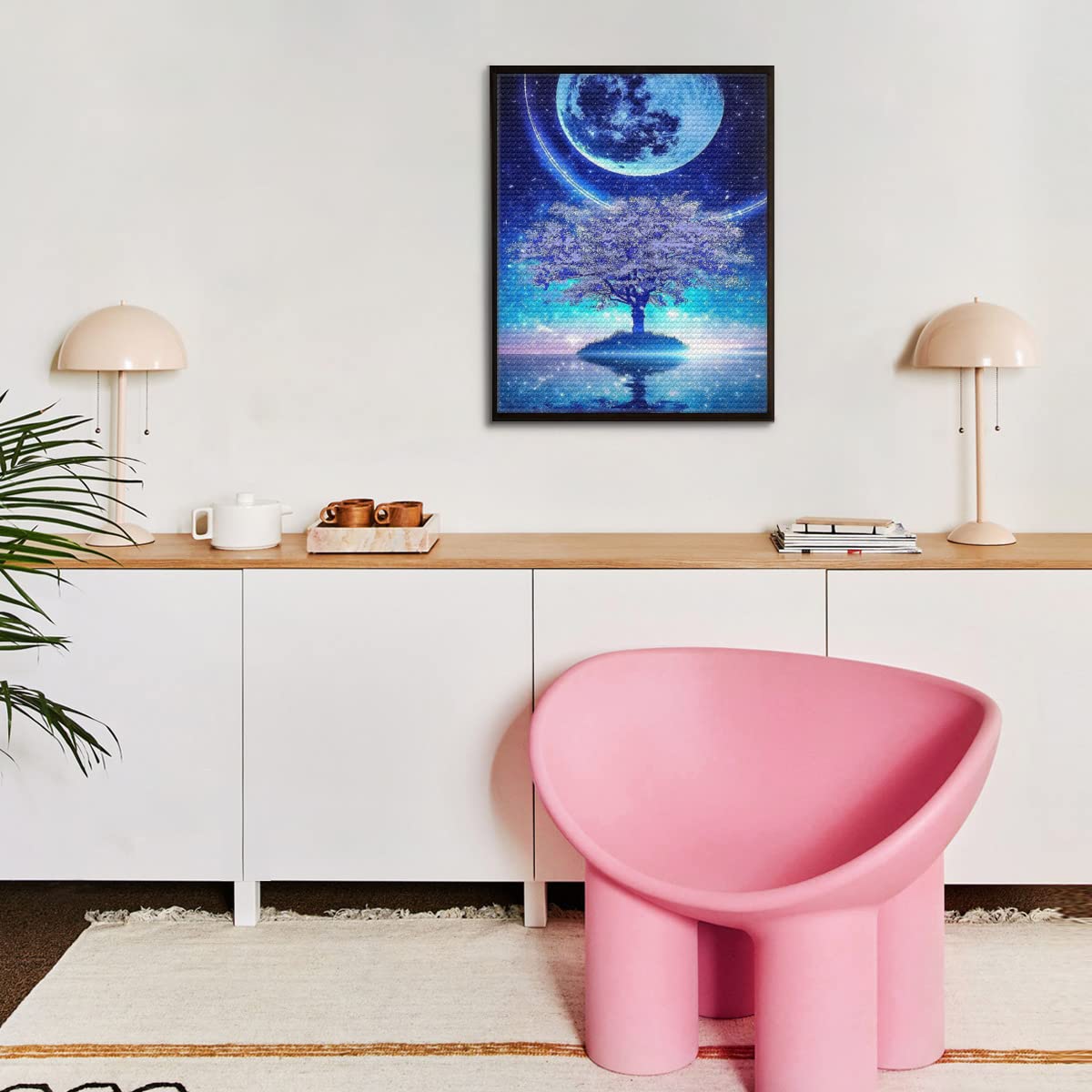 Amazon.co.jp: ダイヤモンドアート キット 月と木です 5D モザイク